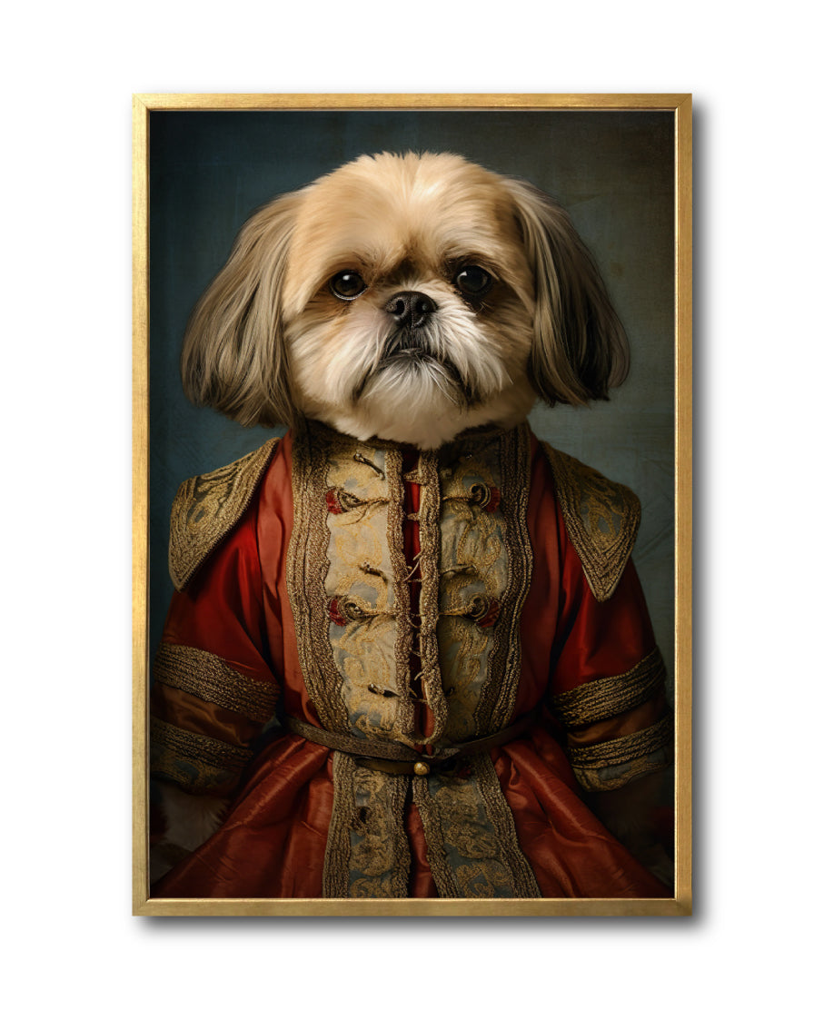 Cuadro Decorativo Perros Epoca 003 - Shih Tzu Aristócrata