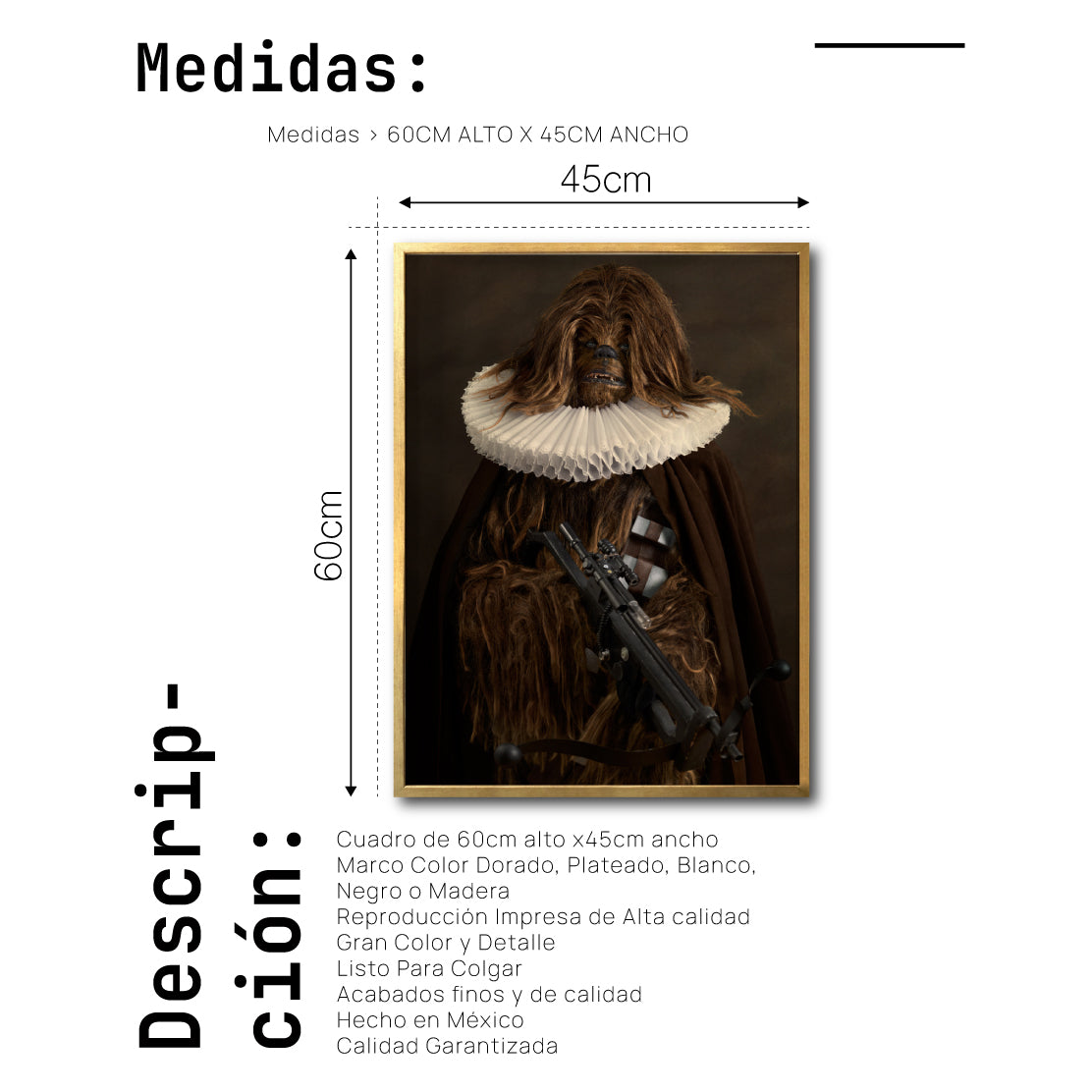 Cuadro Decorativo Personajes Época 003 Star Wars Chewbacca