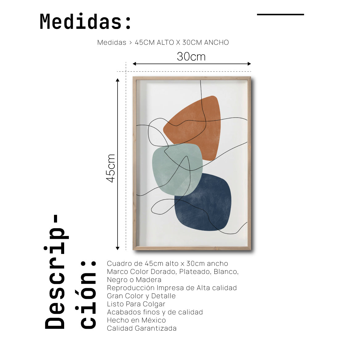 Cuadro Decorativo Abstract Colors 004 - Para Credenza