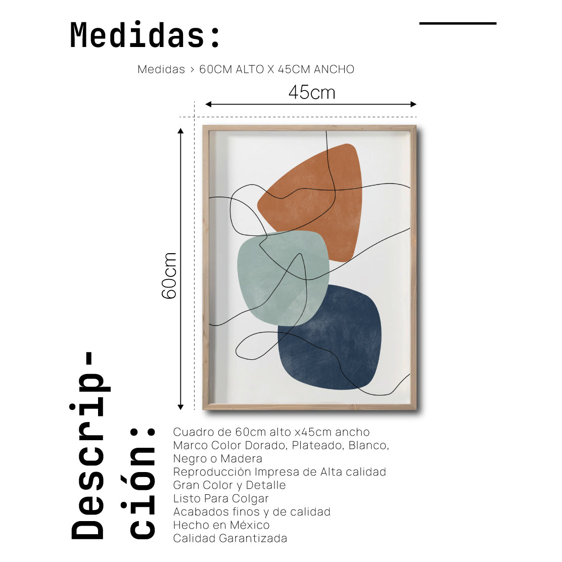 Cuadro Decorativo Abstract Colors 004 - Para Credenza