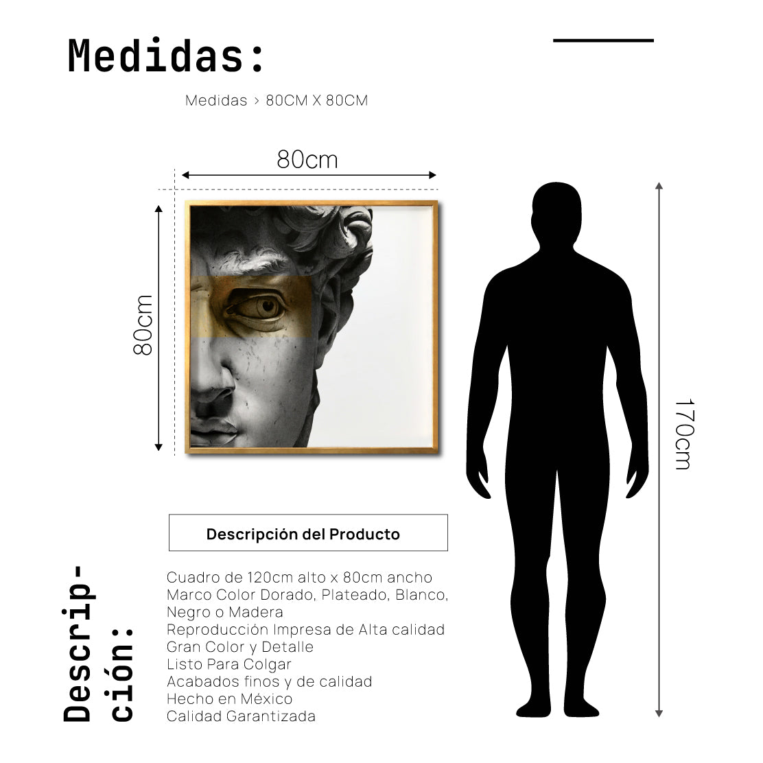 Cuadro Decorativo Esculturas 004 - Para Credenza