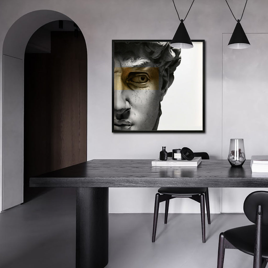 Compra cuadro decorativo Canvas de Escultura online para tu comedor , el david, blanco y negro