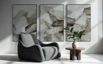 Cargar imagen en el visor de la galería, Set Cuadros Decorativos Abstracto Negro Arena 2 - 202 - Triptico Minimalista Estilo Boho Arte Nordico en Tonos Neutros
