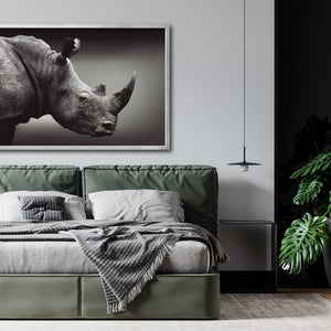 Cuadro Decorativo: Fauna 004 - Rinoceronte Blanco y Negro