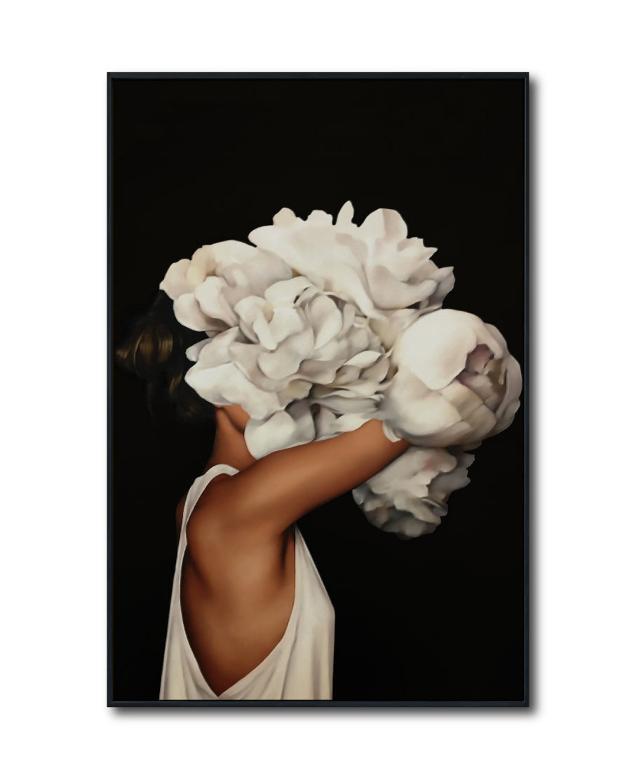 Cuadro Decorativo Mujer Floral y Alas 004 - Para Credenza