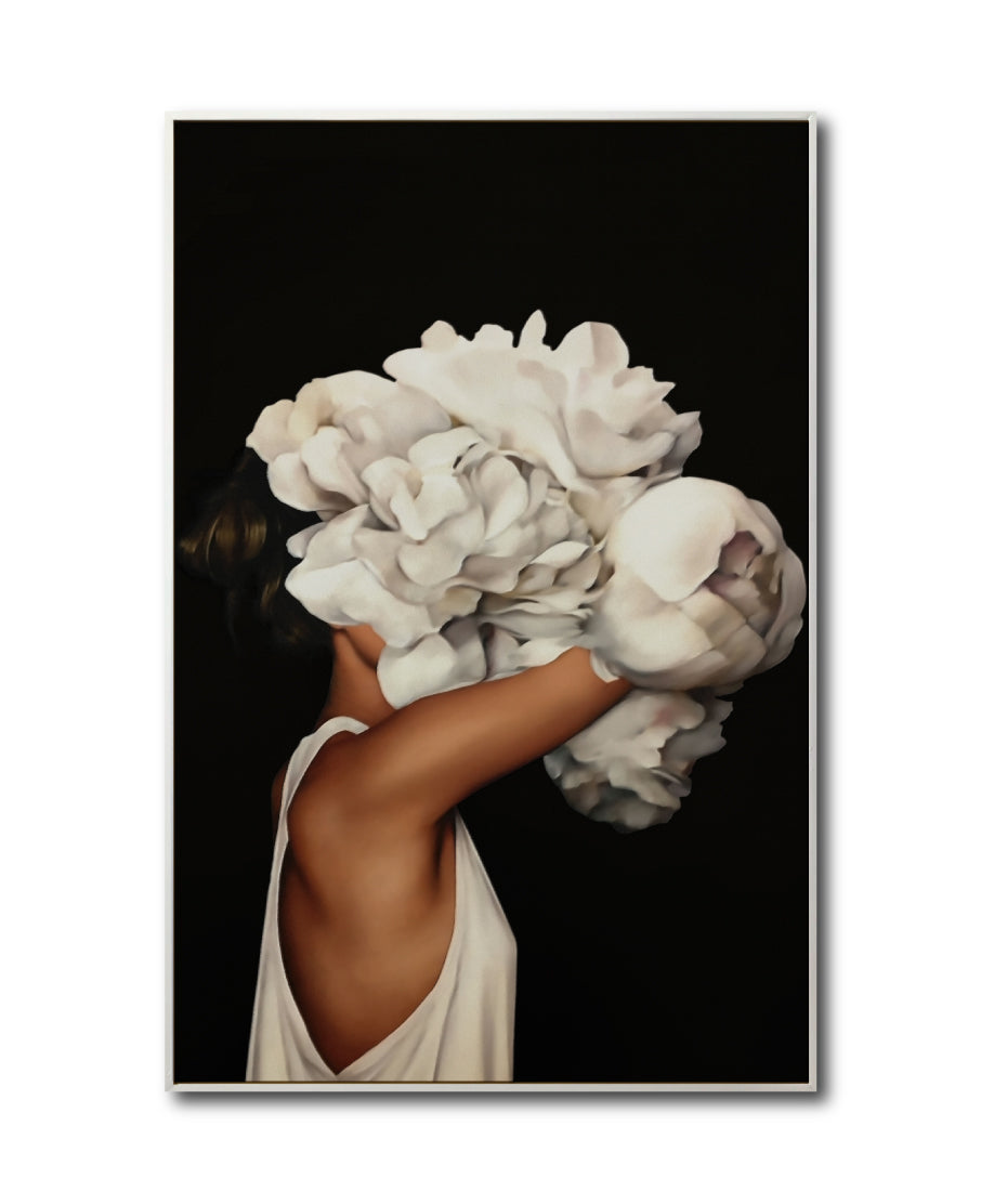 Cuadro Decorativo Mujer Floral y Alas 004 - Para Credenza