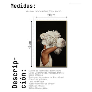 Cuadro Decorativo Mujer Floral y Alas 004 - Para Credenza