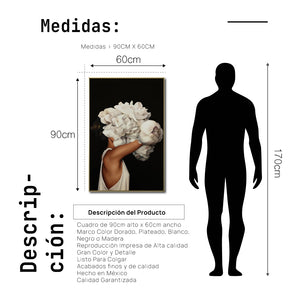 Cuadro Decorativo Mujer Floral y Alas 004 - Para Credenza