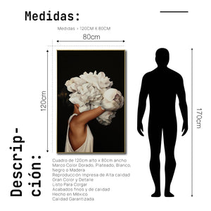 Cuadro Decorativo Mujer Floral y Alas 004 - Para Credenza