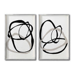 Cargar imagen en el visor de la galería, Set de Cuadros Decorativos Abstracto Negro Arena 004 - Para Comedor
