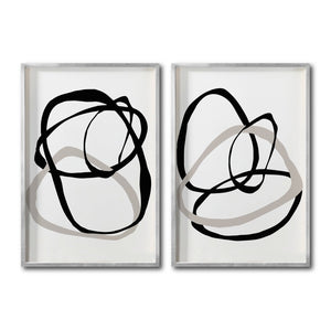 Set de Cuadros Decorativos Abstracto Negro Arena 004 - Para Comedor