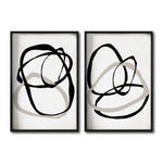 Cargar imagen en el visor de la galería, Set de Cuadros Decorativos Abstracto Negro Arena 004 - Para Comedor
