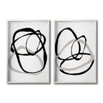 Cargar imagen en el visor de la galería, Set de Cuadros Decorativos Abstracto Negro Arena 004 - Para Comedor
