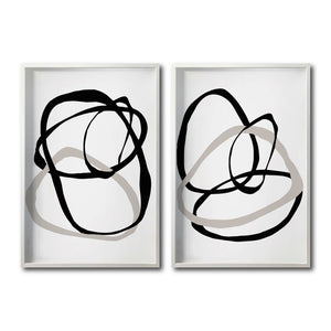 Set de Cuadros Decorativos Abstracto Negro Arena 004 - Para Comedor