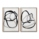 Cargar imagen en el visor de la galería, Set de Cuadros Decorativos Abstracto Negro Arena 004 - Para Comedor
