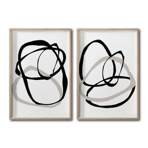 Set de Cuadros Decorativos Abstracto Negro Arena 004 - Para Comedor