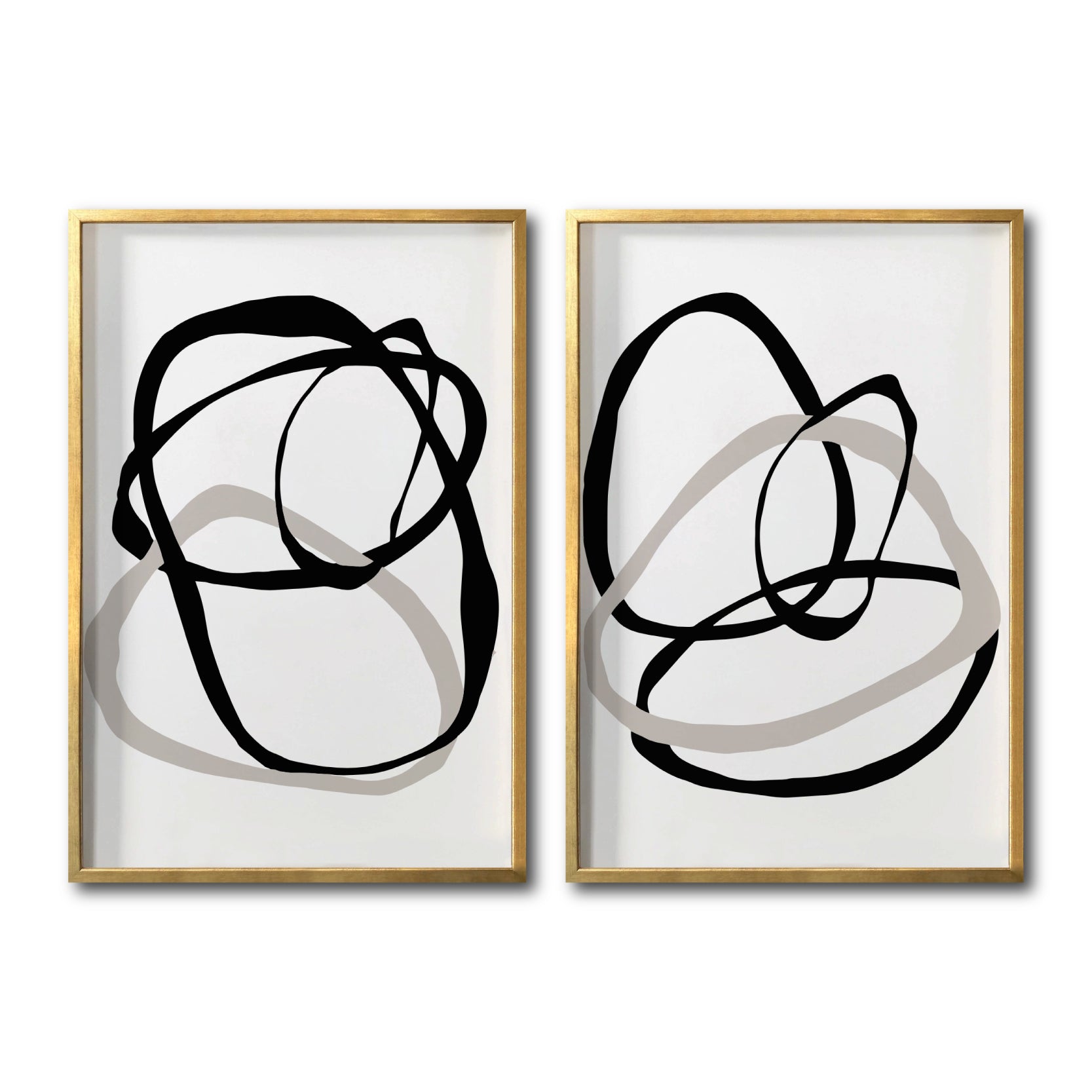 Set de Cuadros Decorativos Abstracto Negro Arena 004 - Para Comedor
