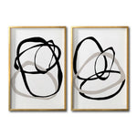 Cargar imagen en el visor de la galería, Set de Cuadros Decorativos Abstracto Negro Arena 004 - Para Comedor

