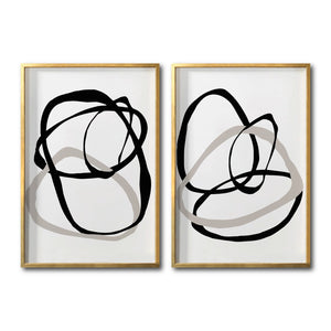 Set de Cuadros Decorativos Abstracto Negro Arena 004 - Para Comedor