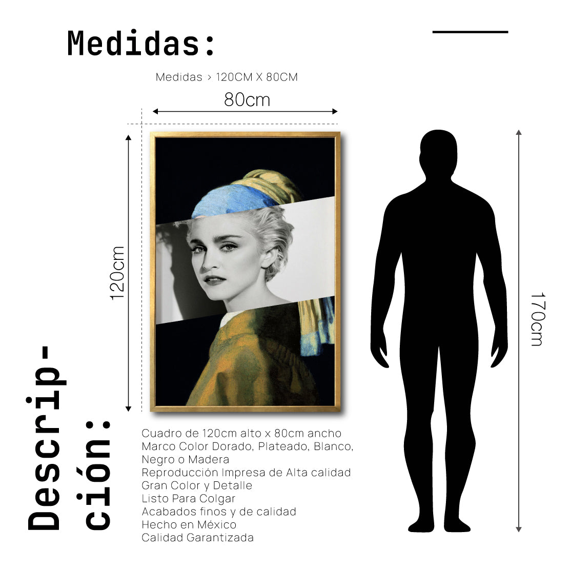 Cuadro Decorativo Rostros 004 la Joven de la Perla - Madonna