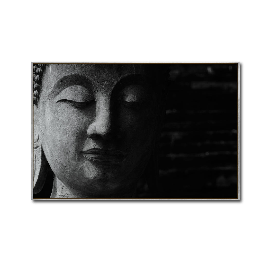Cuadro Decorativo - Zen 004 - Buda en Meditación - Fondo Negro