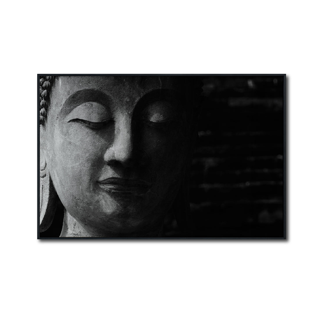 Cuadro Decorativo - Zen 004 - Buda en Meditación - Fondo Negro