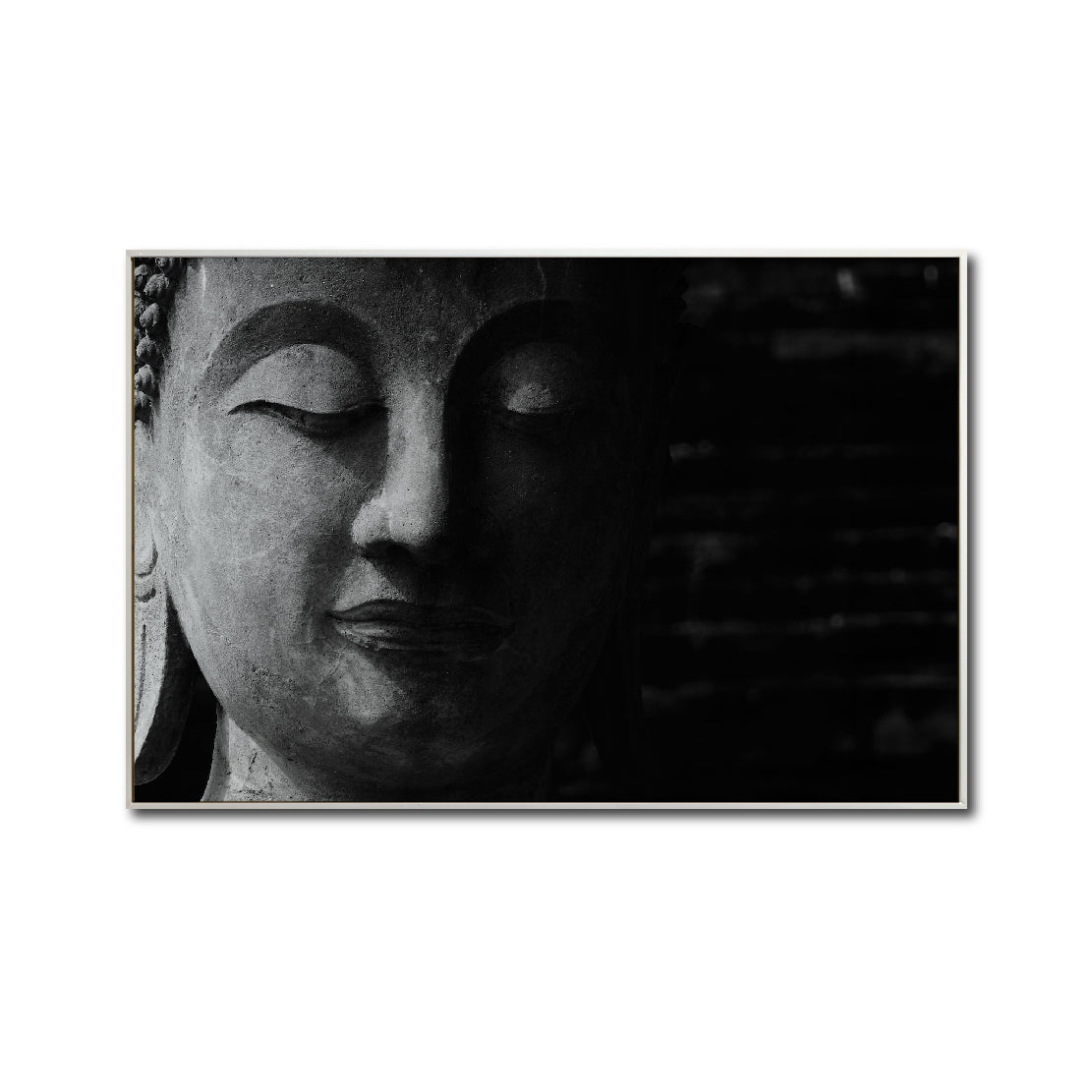 Cuadro Decorativo - Zen 004 - Buda en Meditación - Fondo Negro