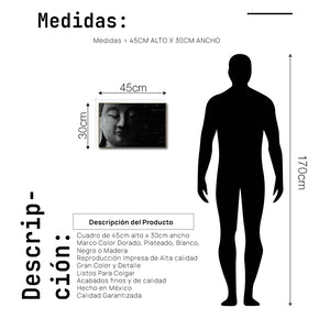 Cuadro Decorativo - Zen 004 - Buda en Meditación - Fondo Negro