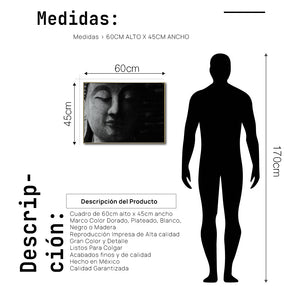 Cuadro Decorativo - Zen 004 - Buda en Meditación - Fondo Negro