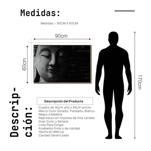 Cuadro Decorativo - Zen 004 - Buda en Meditación - Fondo Negro