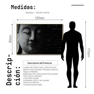 Cuadro Decorativo - Zen 004 - Buda en Meditación - Fondo Negro