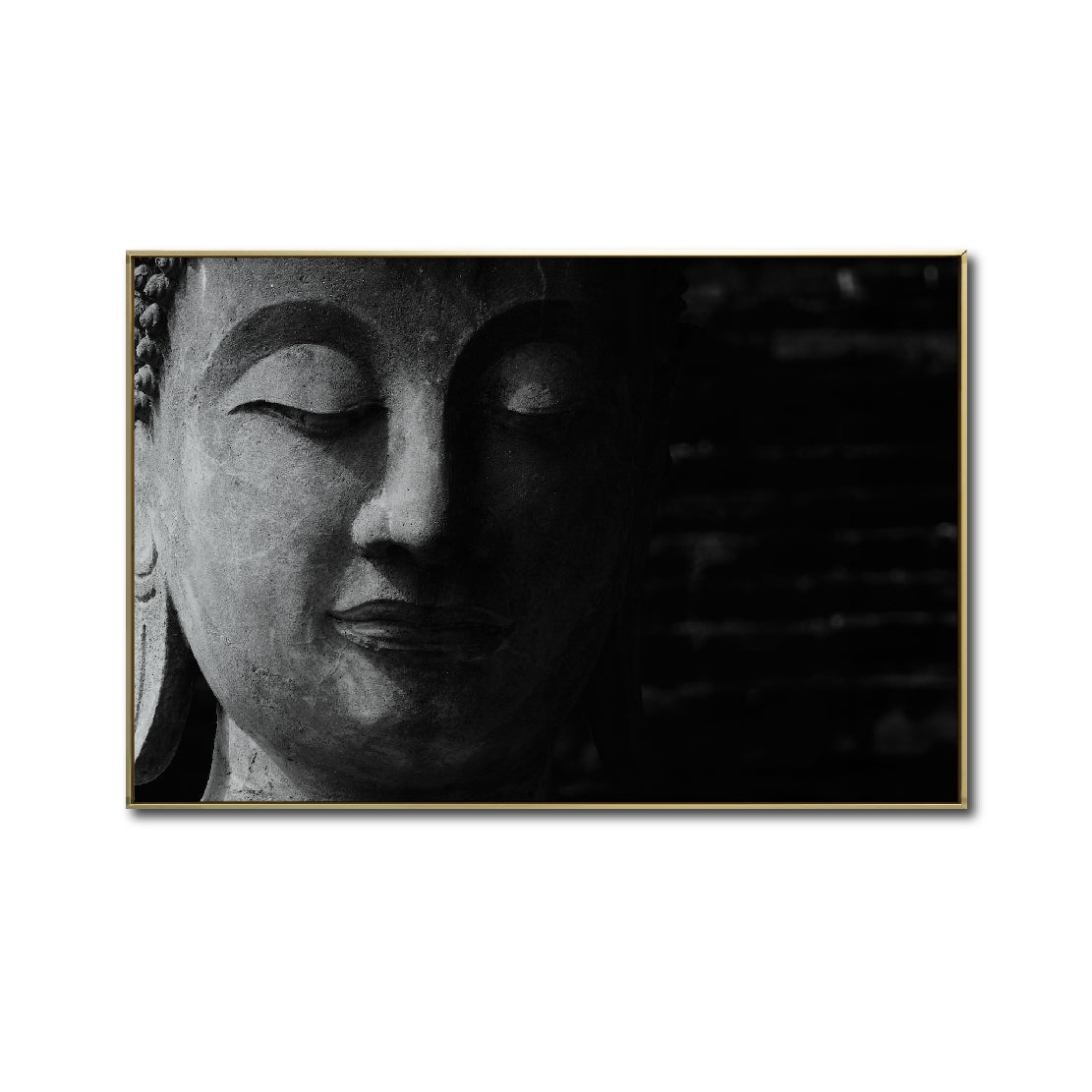 Cuadro Decorativo - Zen 004 - Buda en Meditación - Fondo Negro