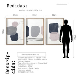 Set Cuadros Decorativos Abstract Colors 005 - Para Sala
