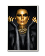 Cargar imagen en el visor de la galería, Cuadro Decorativo Black Woman 005 - Mujer Negra con Dorado
