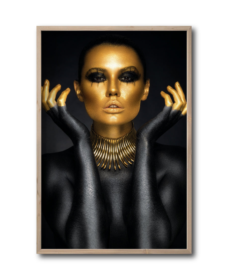Cuadro Decorativo Black Woman 005 - Mujer Negra con Dorado