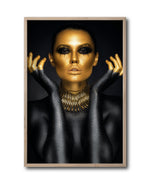 Cargar imagen en el visor de la galería, Cuadro Decorativo Black Woman 005 - Mujer Negra con Dorado
