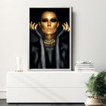 Cargar imagen en el visor de la galería, Cuadro Decorativo Black Woman 005 - Mujer Negra con Dorado
