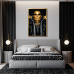 Cargar imagen en el visor de la galería, Cuadro Decorativo Black Woman 005 - Mujer Negra con Dorado
