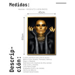 Cargar imagen en el visor de la galería, Cuadro Decorativo Black Woman 005 - Mujer Negra con Dorado
