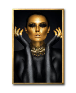 Cuadro Decorativo Black Woman 005 - Mujer Negra con Dorado