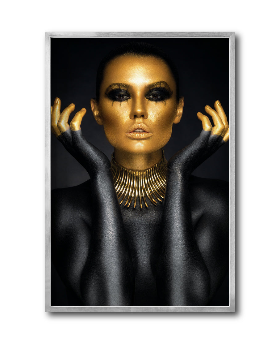 Cuadro Decorativo Black Woman 005 - Mujer Negra con Dorado