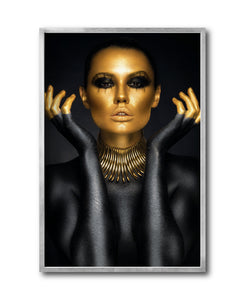 Cuadro Decorativo Black Woman 005 - Mujer Negra con Dorado