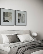 Cargar imagen en el visor de la galería, Set Cuadros Decorativos Abstracto Negro Arena 2 - 232 - Diptico Moderno Arte Minimalista Estilo Nordico Tonos Neutros
