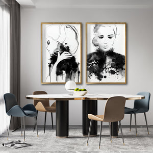 Compra cuadros decorativos abstractos Canvas online para tu comedor. Decoración en blanco y negro. 