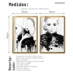 Cargar imagen en el visor de la galería, Set 2 Cuadros Decorativos Abstracto Negro Arena 005 - Para Credenza
