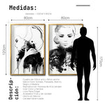 Cargar imagen en el visor de la galería, Set 2 Cuadros Decorativos Abstracto Negro Arena 005 - Para Credenza
