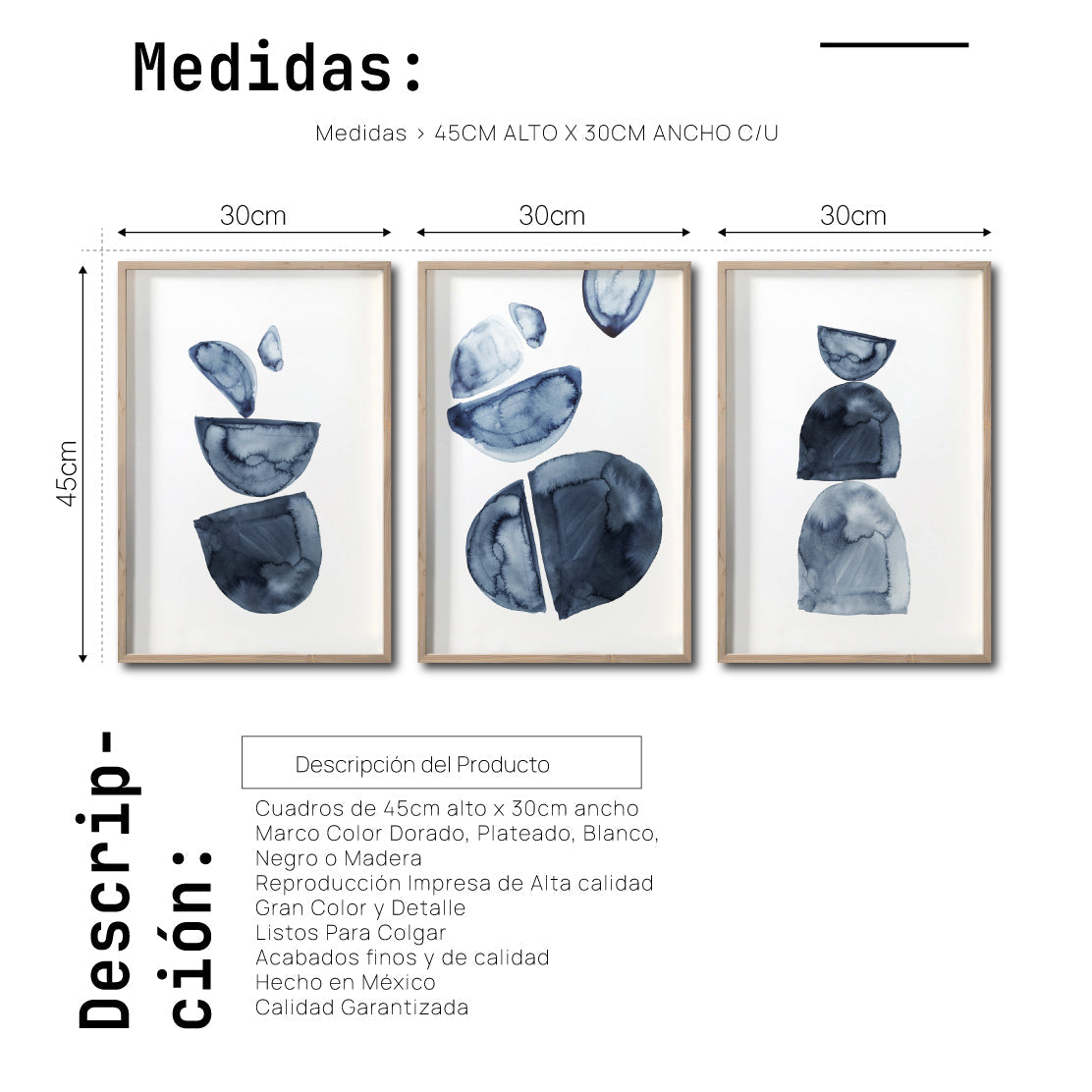Set Cuadros Decorativos Abstract Colors 006 - Para Sala