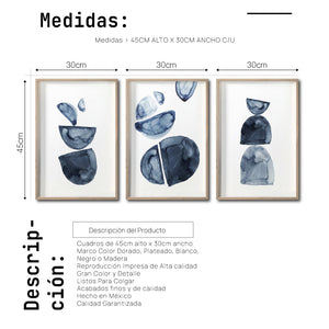 Set Cuadros Decorativos Abstract Colors 006 - Para Sala