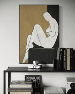 Cargar imagen en el visor de la galería, Cuadro Decorativo Abstracto Negro Arena 2-240 Silueta Femenina Arte Moderno y Minimalista Estilo Boho en Tonos Neutros
