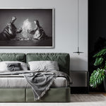 Cargar imagen en el visor de la galería, Cuadro Decorativo Fauna 007 - Hipopótamos Blanco y Negro
